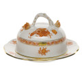 Herend Chinese Bouquet Rust Covered Butter Dish 6 in AOG---00393-0-02