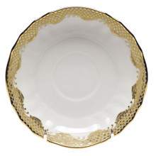 Herend Fish Scale Gold Canton Saucer 5.5 in A-EORH01726-1-00