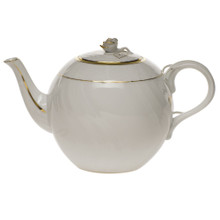 Herend Golden Edge Tea Pot with Rose 36 oz HDE---01605-0-09