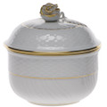 Herend Golden Edge Sugar Bowl with Rose 6 oz HDE---01463-0-09
