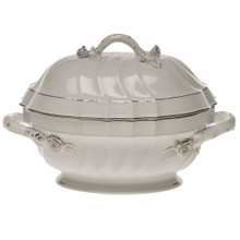 Herend Platinum Edge Tureen with Branch 2 qt. HDE-PT01014-0-02