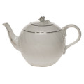 Herend Platinum Edge Tea Pot with Rose 36 oz HDE-PT01605-0-09
