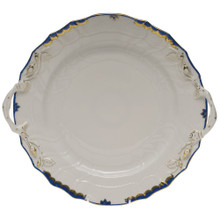 Herend Princess Victoria Blue Chop Plate with Handles 12 in A-BGNB01173-0-00