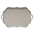 Herend Princess Victoria Blue Rectangular Tray with Handles 18 in A-BGNB00427-0-00