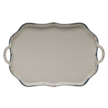 Herend Princess Victoria Blue Rectangular Tray with Handles 18 in A-BGNB00427-0-00
