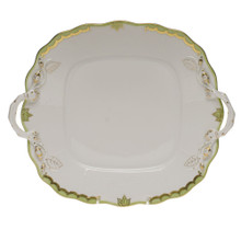Herend Princess Victoria Green Square Cake Plate with Handles 9.5 in A-BGN-00430-0-00