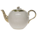 Herend Princess Victoria Green Tea Pot with Rose 36 oz A-BGN-01605-0-09