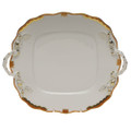 Herend Princess Victoria Rust Square Cake Plate with Handles 9.5 in ABGNH100430-0-00