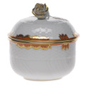 Herend Princess Victoria Rust Sugar Bowl with Rose 6 oz ABGNH101463-0-09