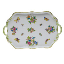 Herend Queen Victoria Rectangular Tray with Branch Handles 18 in VBO---00427-0-00