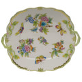 Herend Queen Victoria Square Cake Plate with Handles 9.5 in VBO---00430-0-00