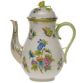 Herend Queen Victoria Coffee Pot with Rose 60 oz VBO---01611-0-09