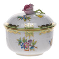 Herend Queen Victoria Sugar Bowl with Rose 4 oz VBO---01464-0-09