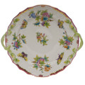 Herend Queen Victoria Pink Border Chop Plate with Handles 12 in VBO-Y401173-0-00