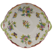 Herend Queen Victoria Pink Border Chop Plate with Handles 12 in VBO-Y401173-0-00