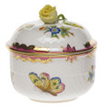 Herend Queen Victoria Pink Border Sugar Bowl with Rose 6 oz VBO-Y401463-0-09