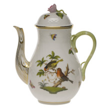 Herend Rothschild Bird Coffee Pot with Rose 36 oz RO----01613-0-09