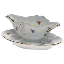 Herend Rothschild Bird Gravy Boat with Fixed Stand RO----00234-0-00