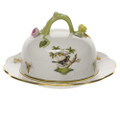 Herend Rothschild Bird Covered Butter Dish 6 in RO----00393-0-02