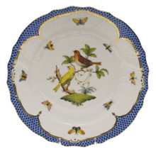 Herend Rothschild Bird Borders Blue Dinner Plate No.6 10.5 in RO-EB-01524-0-06