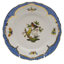 Herend Rothschild Bird Borders Blue Bread and Butter Plate No. 6 6 in RO-EB-01515-0-06