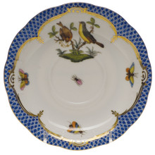 Herend Rothschild Bird Borders Blue Tea Saucer No.7 6 in RO-EB-00734-1-07