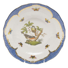 Herend Rothschild Bird Borders Blue Dessert Plate No.2 8.25 in RO-EB-01520-0-02