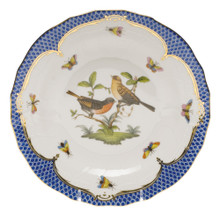 Herend Rothschild Bird Borders Blue Dessert Plate No.9 8.25 in RO-EB-01520-0-09