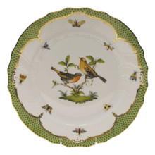Herend Rothschild Bird Borders Green Dinner Plate No.9 10.5 in RO-EV-01524-0-09