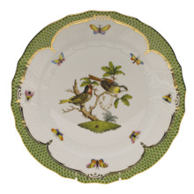 Herend Rothschild Bird Borders Green Dinner Plate No.11 10.5 in RO-EV-01524-0-11