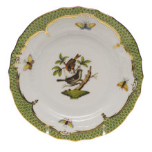 Herend Rothschild Bird Borders Green Bread and Butter Plate No.4 6 in RO-EV-01515-0-04