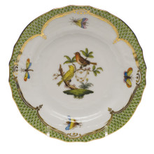 Herend Rothschild Bird Borders Green Bread and Butter Plate No.6 6 in RO-EV-01515-0-06