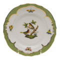Herend Rothschild Bird Borders Green Bread and Butter Plate No.8 6 in RO-EV-01515-0-08