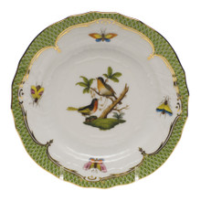 Herend Rothschild Bird Borders Green Bread and Butter Plate No.8 6 in RO-EV-01515-0-08