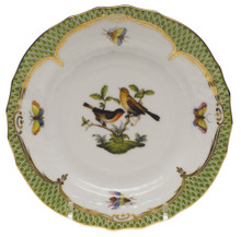 Herend Rothschild Bird Borders Green Bread and Butter Plate No.9 6 in RO-EV-01515-0-09
