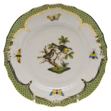 Herend Rothschild Bird Borders Green Bread and Butter Plate No.11 6 in RO-EV-01515-0-11