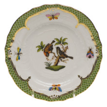 Herend Rothschild Bird Borders Green Bread and Butter Plate No.12 6 in RO-EV-01515-0-12