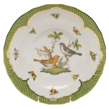 Herend Rothschild Bird Borders Green Dessert Plate No.5 8.25 in RO-EV-01520-0-05