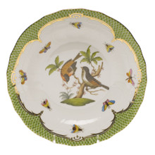 Herend Rothschild Bird Borders Green Dessert Plate No.12 8.25 in RO-EV-01520-0-12
