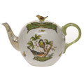 Herend Rothschild Bird Borders Green Tea Pot with Bird 36 oz RO-EV-01605-0-05