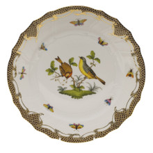 Herend Rothschild Bird Borders Brown Dinner Plate No.7 10.5 in ROETM201524-0-07