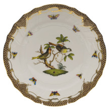 Herend Rothschild Bird Borders Brown Dinner Plate No.11 10.5 in ROETM201524-0-11