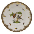 Herend Rothschild Bird Borders Brown Dinner Plate No.12 10.5 in ROETM201524-0-12