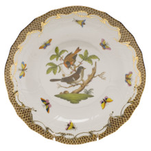 Herend Rothschild Bird Borders Brown Dessert Plate No.4 8.25 in ROETM201520-0-04