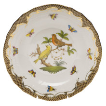 Herend Rothschild Bird Borders Brown Dessert Plate No.6 8.25 in ROETM201520-0-06