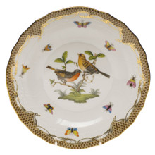 Herend Rothschild Bird Borders Brown Dessert Plate No.9 8.25 in ROETM201520-0-09