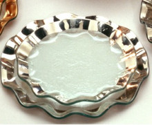 Annieglass Ruffle Gold Dinner Plate 11 in G136