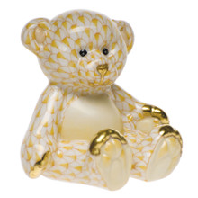 Herend Small Teddy Bear Fishnet Butterscotch 2.5 x 2.5 in SVHJ--15974-0-00