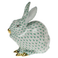 Herend Bunny Sitting Fishnet Green 5.25 in VHV---15305-0-00