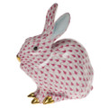 Herend Bunny Sitting Fishnet Raspberry 5.25 in VHP---15305-0-00
